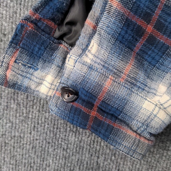 Field & Stream Men's Fleece Lined Flannel Shirt Jacket Shacket Blue M Plaid - Picture 10 of 15